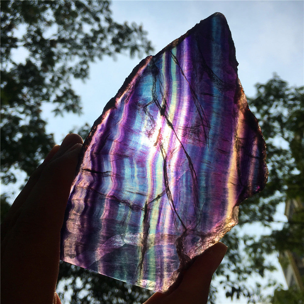 332G Natural multicolor fluorite crystal original stone specimens