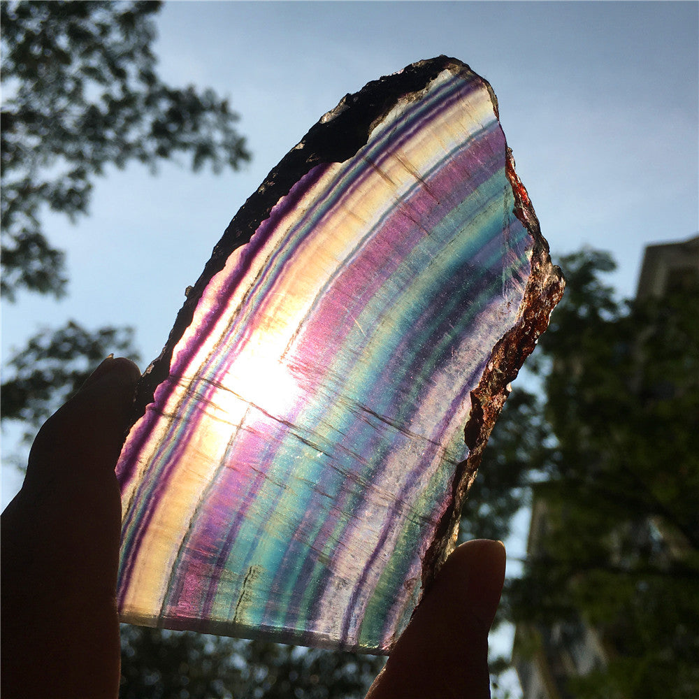 217G Natural multicolor fluorite crystal original stone specimens