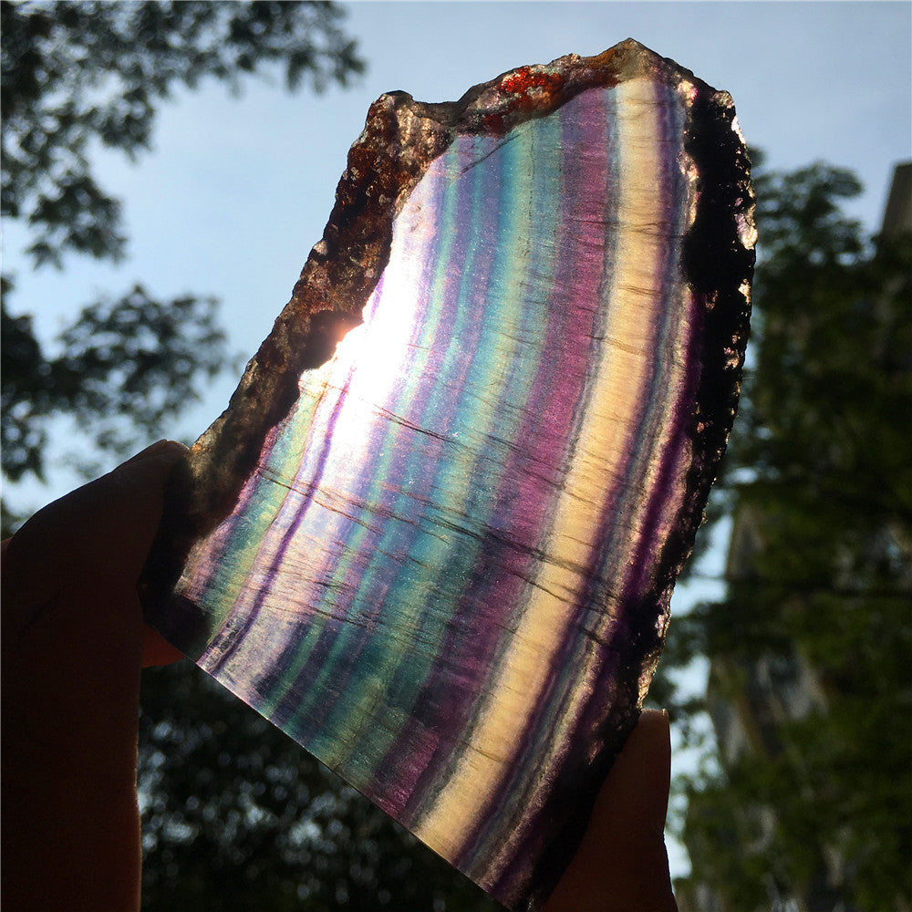 217G Natural multicolor fluorite crystal original stone specimens