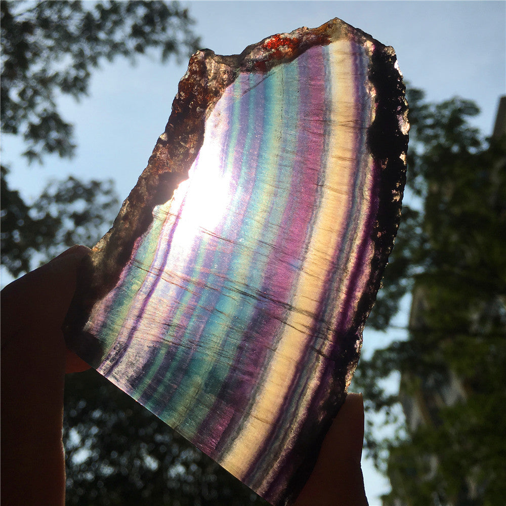 217G Natural multicolor fluorite crystal original stone specimens