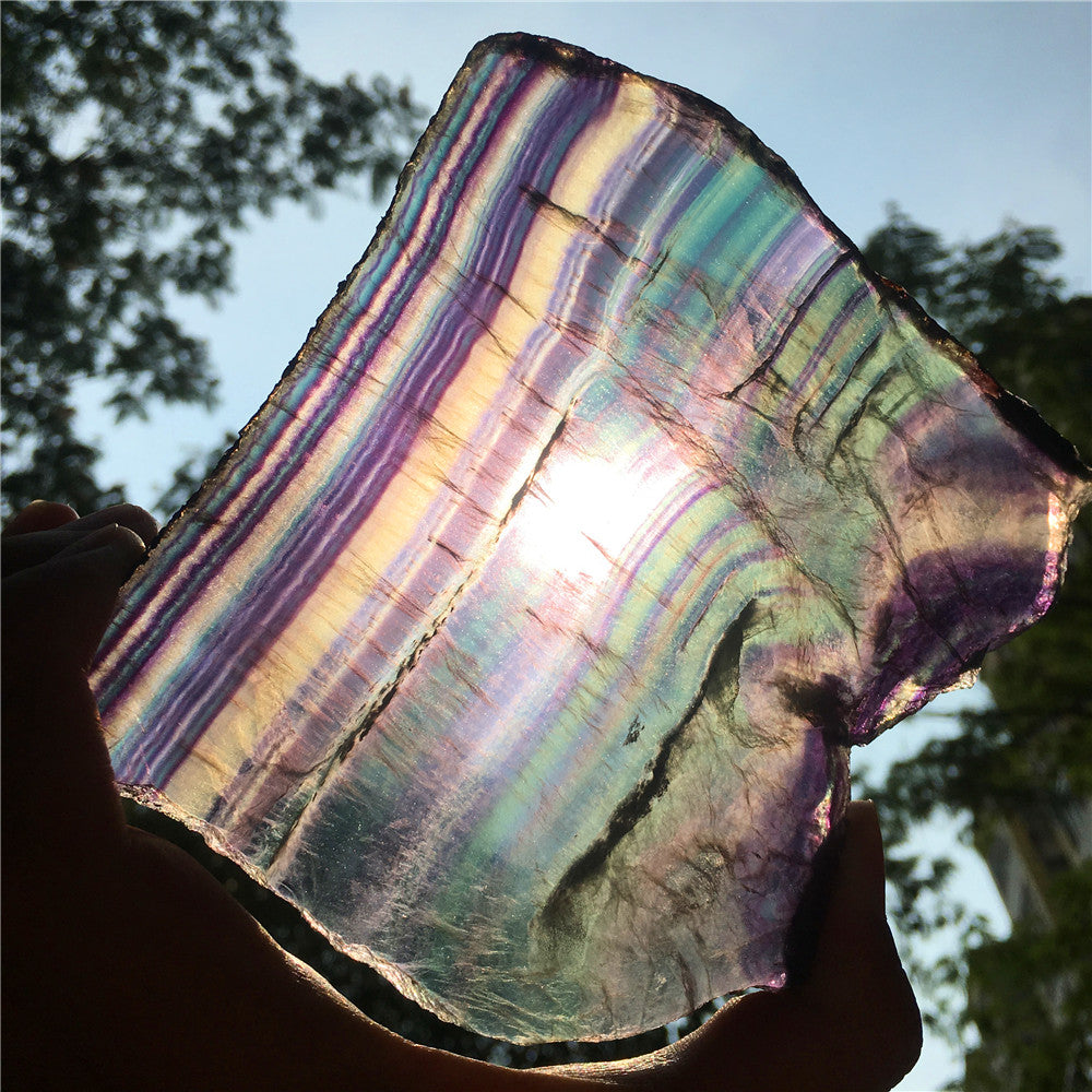 361G Natural multicolor fluorite crystal original stone specimens