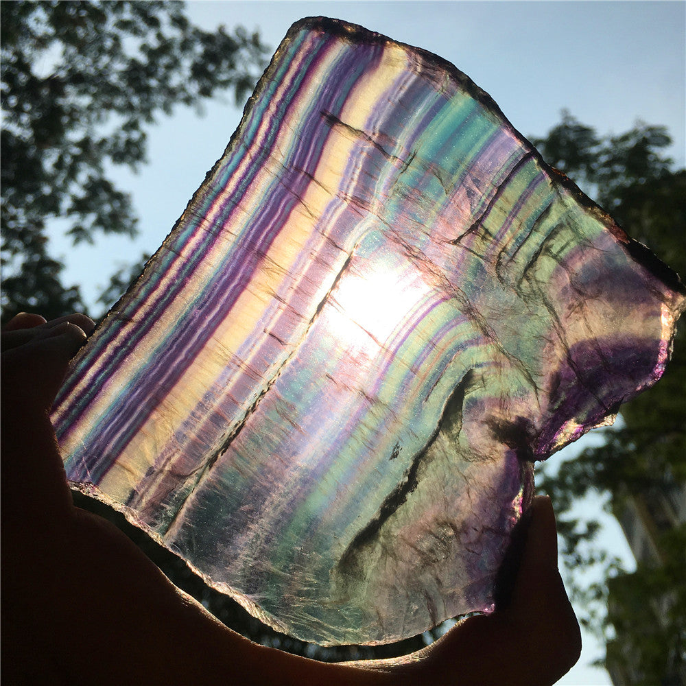 361G Natural multicolor fluorite crystal original stone specimens