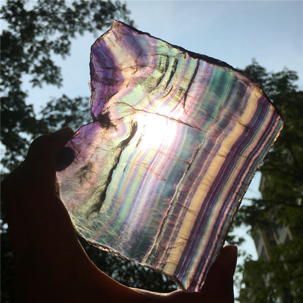 361G Natural multicolor fluorite crystal original stone specimens