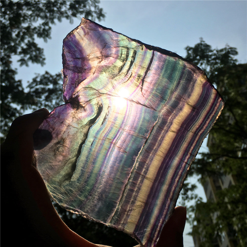 361G Natural multicolor fluorite crystal original stone specimens