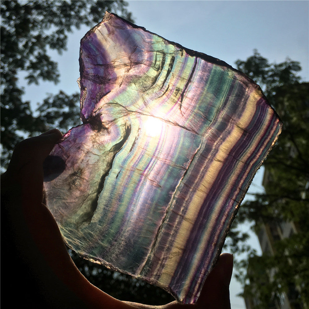 361G Natural multicolor fluorite crystal original stone specimens