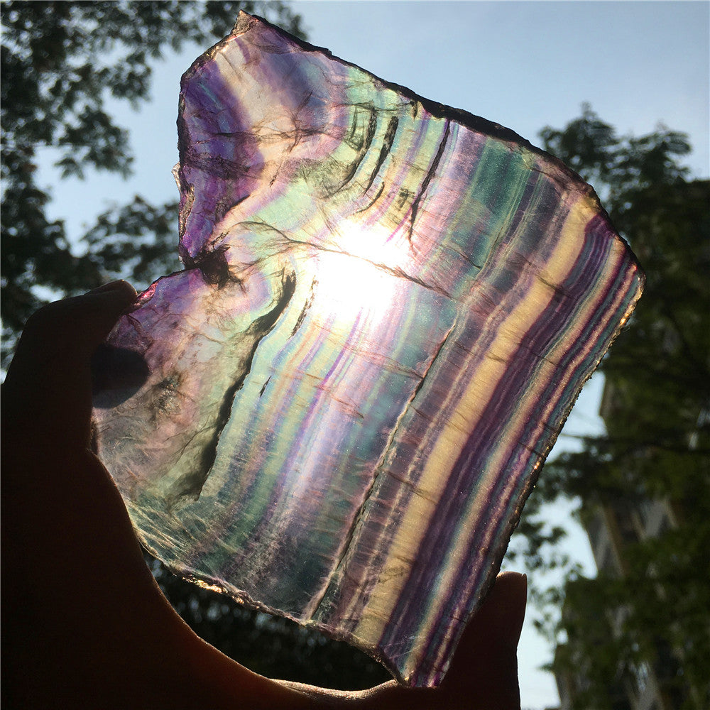 361G Natural multicolor fluorite crystal original stone specimens