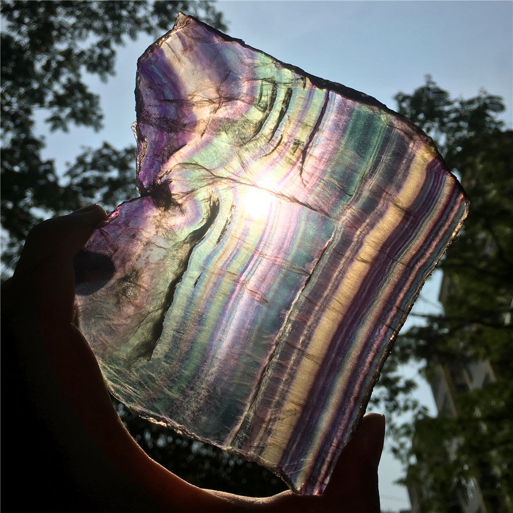 361G Natural multicolor fluorite crystal original stone specimens