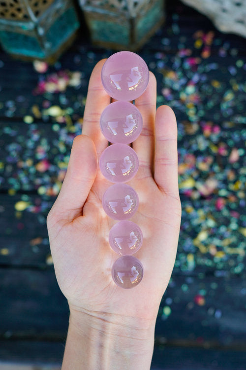Esferas de ensueño de cuarzo rosa estrella