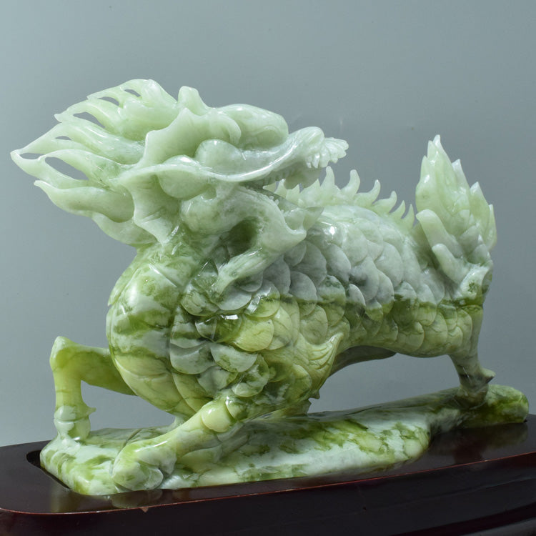 Oriental jade ornaments natural jade Unicorn ornaments Liaoning Xiuyan Jade Unicorn presents longevity
