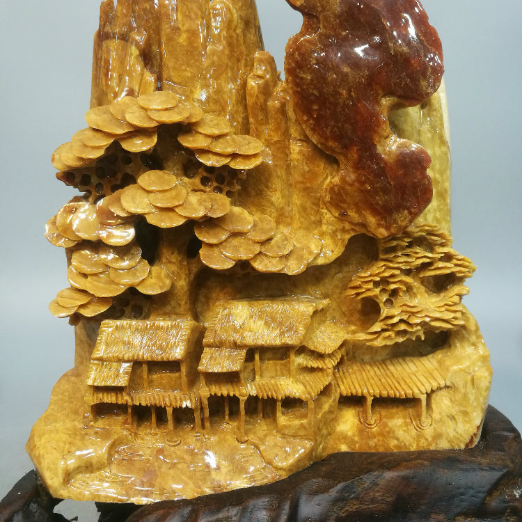 Oriental natural jade ornaments hand carved Liaoning Xiuyan Zhaocai living room office clothes