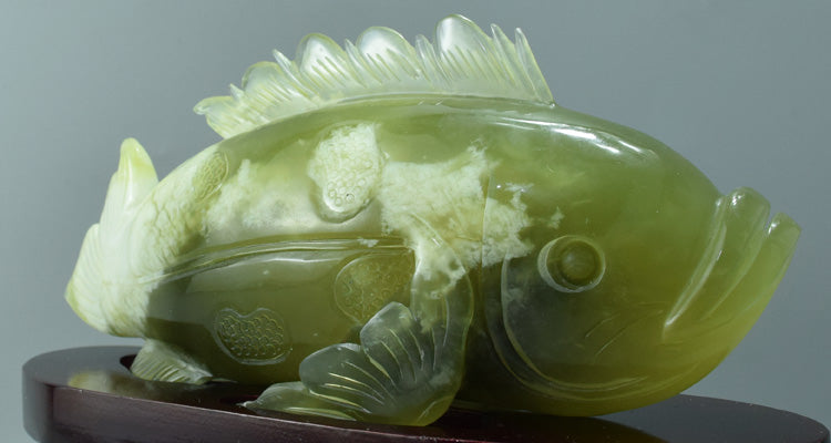 Oriental jade ornament Natural Jade Fish Carving