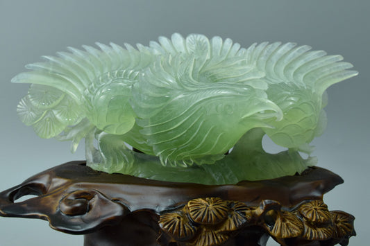 Oriental jade ornaments natural boutique Liaoning Xiuyan Jade Eagle carving jewelry original stone porch Feng Shui craft jade