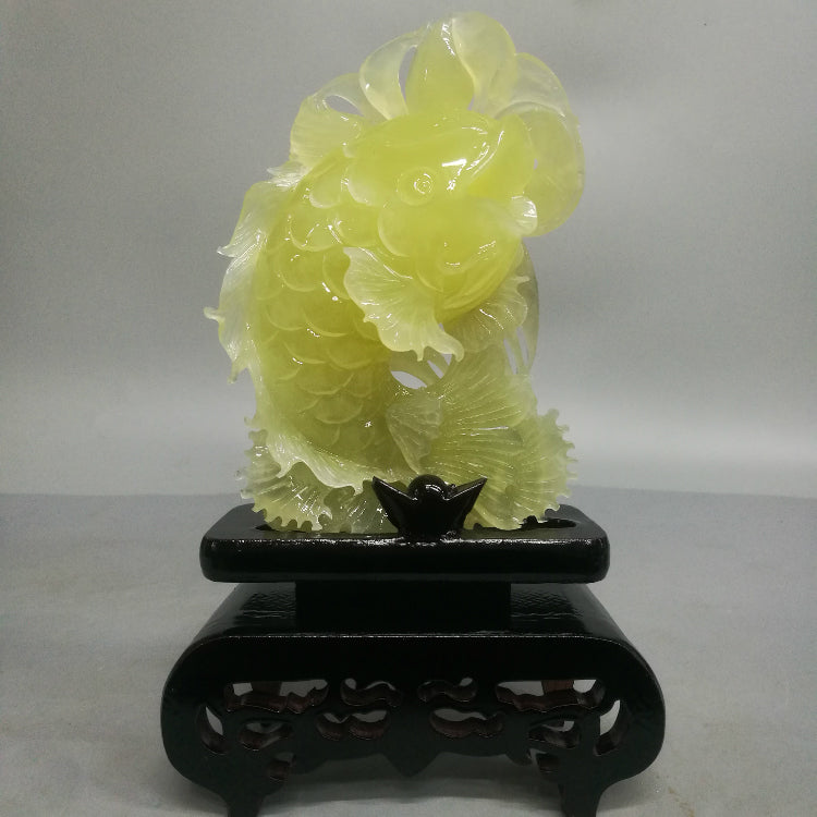 Oriental jade has been decorated with carp natural jade for many years