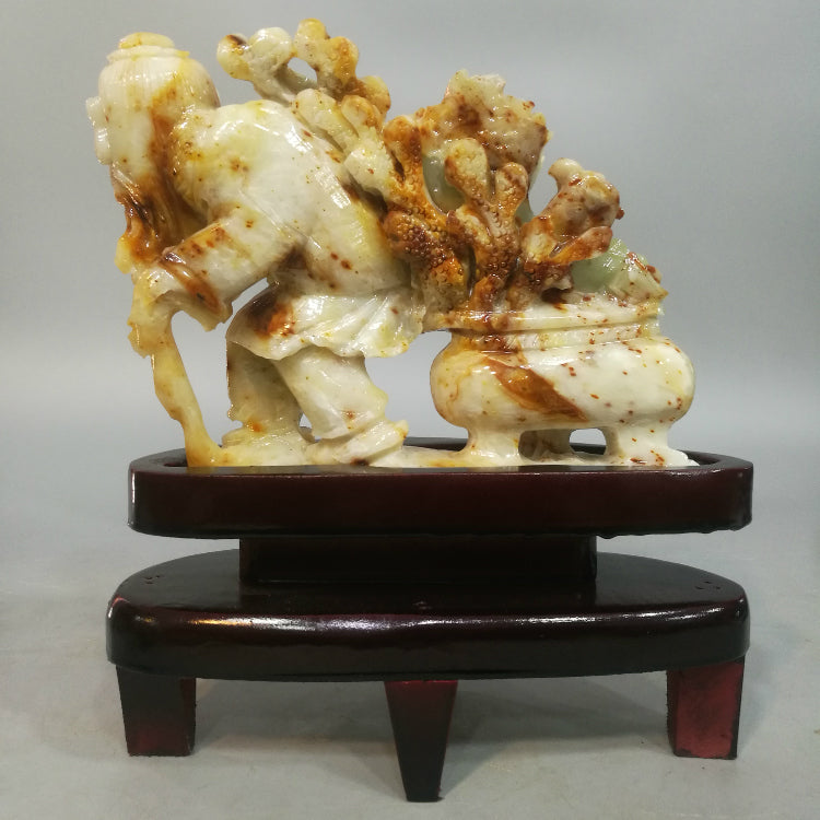 Oriental jade mythological figure Cai Liangwang ornaments natural jade