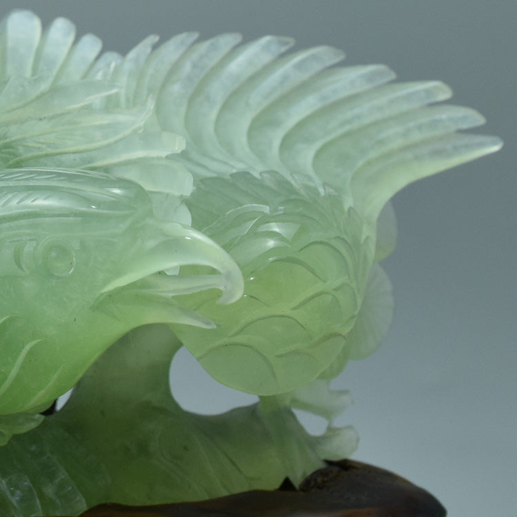 Oriental jade ornaments natural boutique Liaoning Xiuyan Jade Eagle carving jewelry original stone porch Feng Shui craft jade