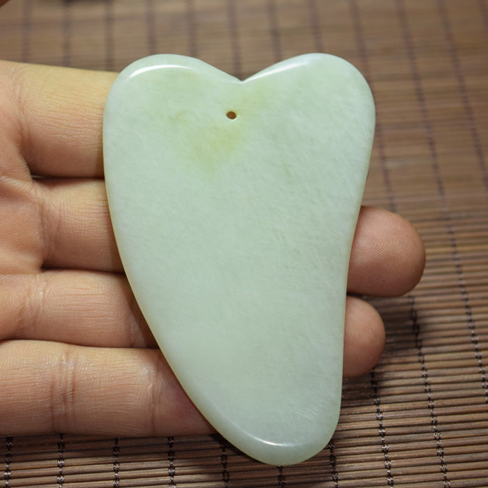 Dongfang Xiuyu scraping board natural Liaoning Xiuyan original stone handle piece for health, face and eye massage