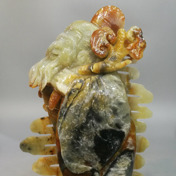 Oriental jade mythological figure Cai Liangwang ornaments natural jade