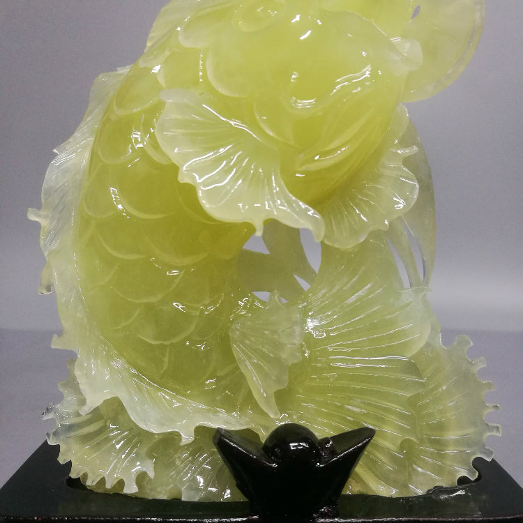 Oriental jade has been decorated with carp natural jade for many years