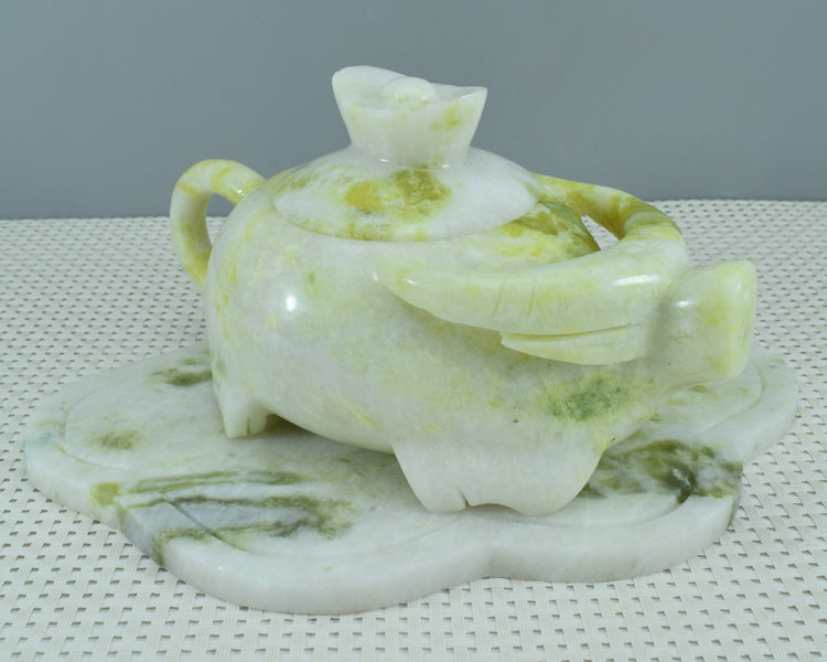 Adorno Oriental Xiuyu, juego de té Xiuyu, adorno natural Liaoning Xiuyan Jade, juego de té, juego de vino, adorno, artículos para el hogar