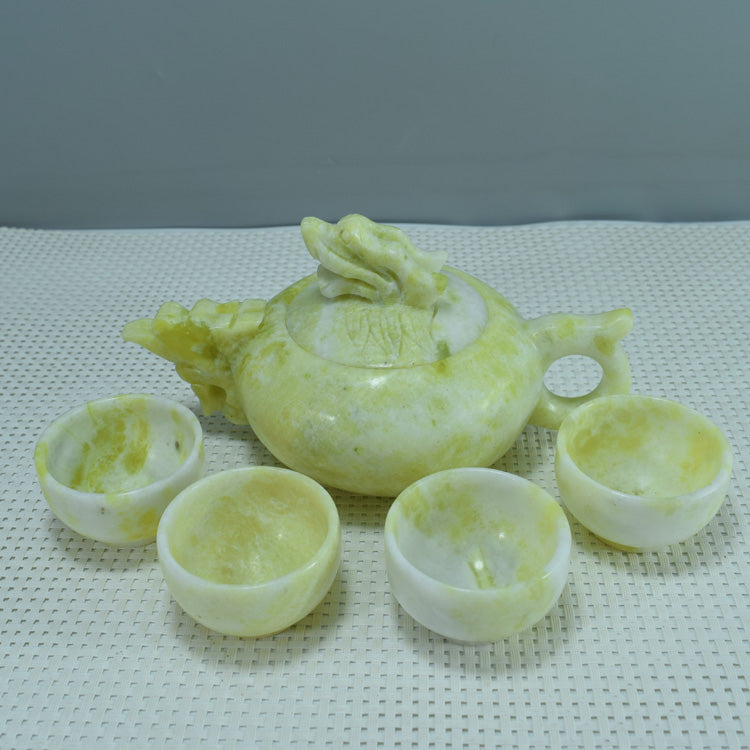 Adorno Oriental Xiuyu, juego de té Xiuyu, adorno natural Liaoning Xiuyan Jade, juego de té, juego de vino, adorno, artículos para el hogar