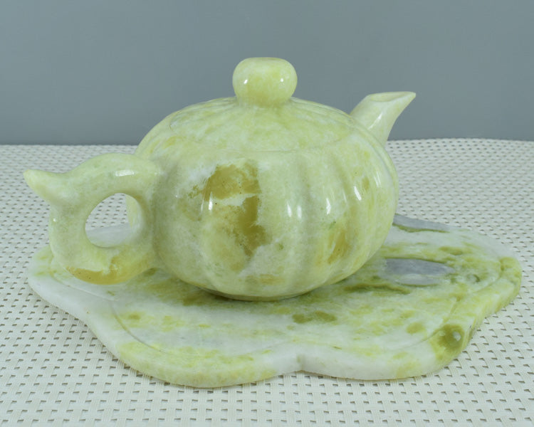 Adorno Oriental Xiuyu, juego de té Xiuyu, adorno natural Liaoning Xiuyan Jade, juego de té, juego de vino, adorno, artículos para el hogar