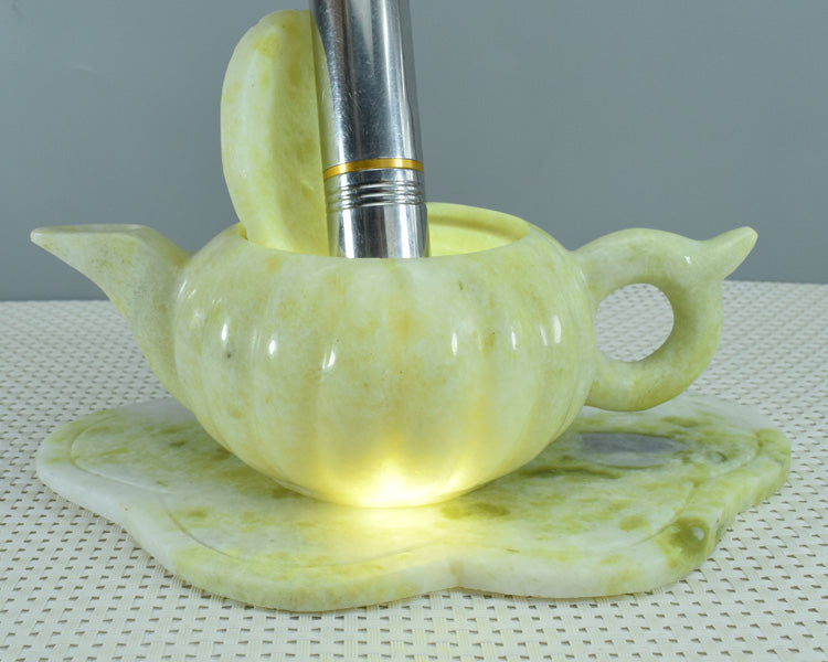 Adorno Oriental Xiuyu, juego de té Xiuyu, adorno natural Liaoning Xiuyan Jade, juego de té, juego de vino, adorno, artículos para el hogar