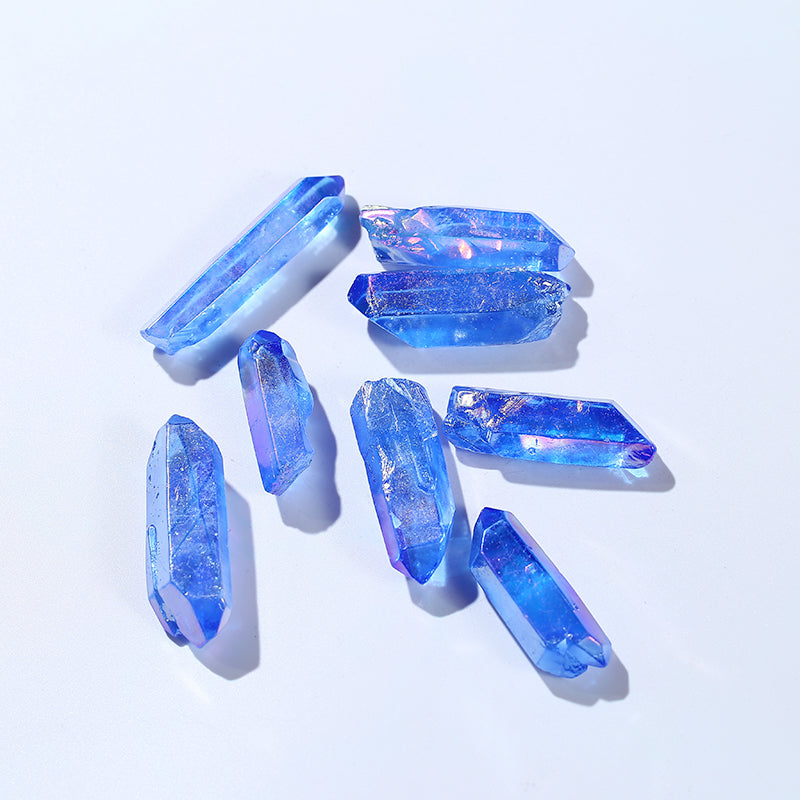 Blue Aura Quartz Mineral Angel Crystal Points