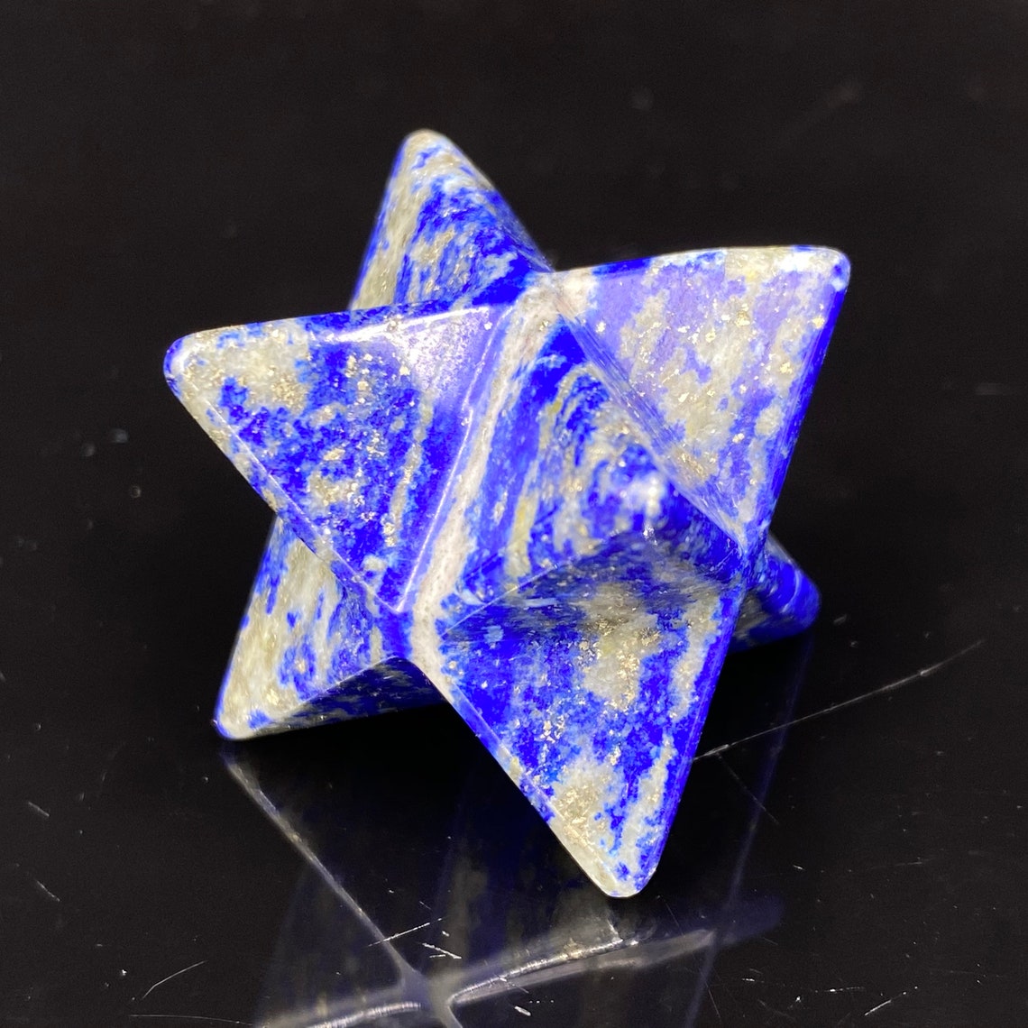 1pc Lapis lazuli jasper Merkaba star, sacred geometry star,