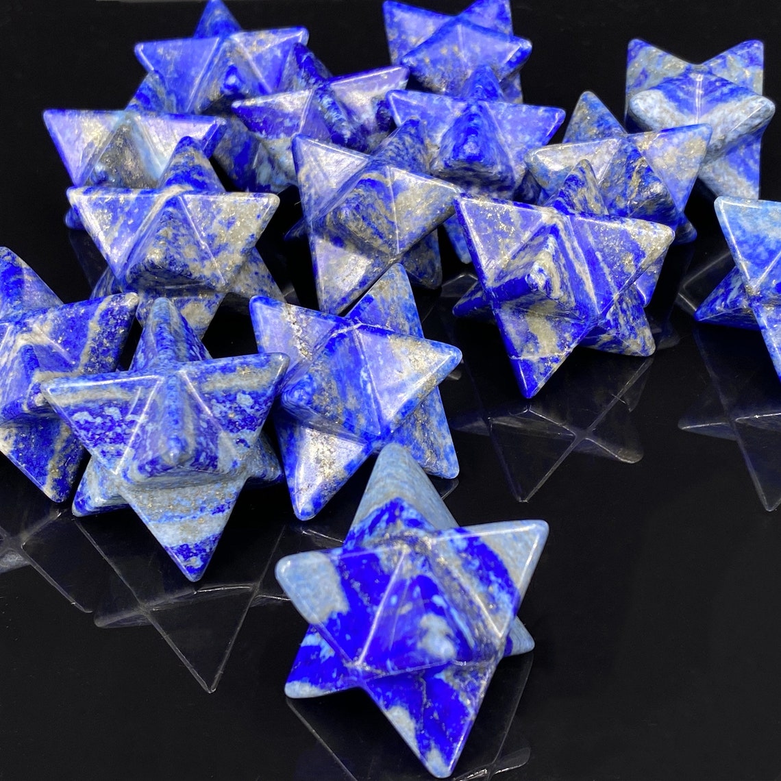 1pc Lapis lazuli jasper Merkaba star, sacred geometry star,