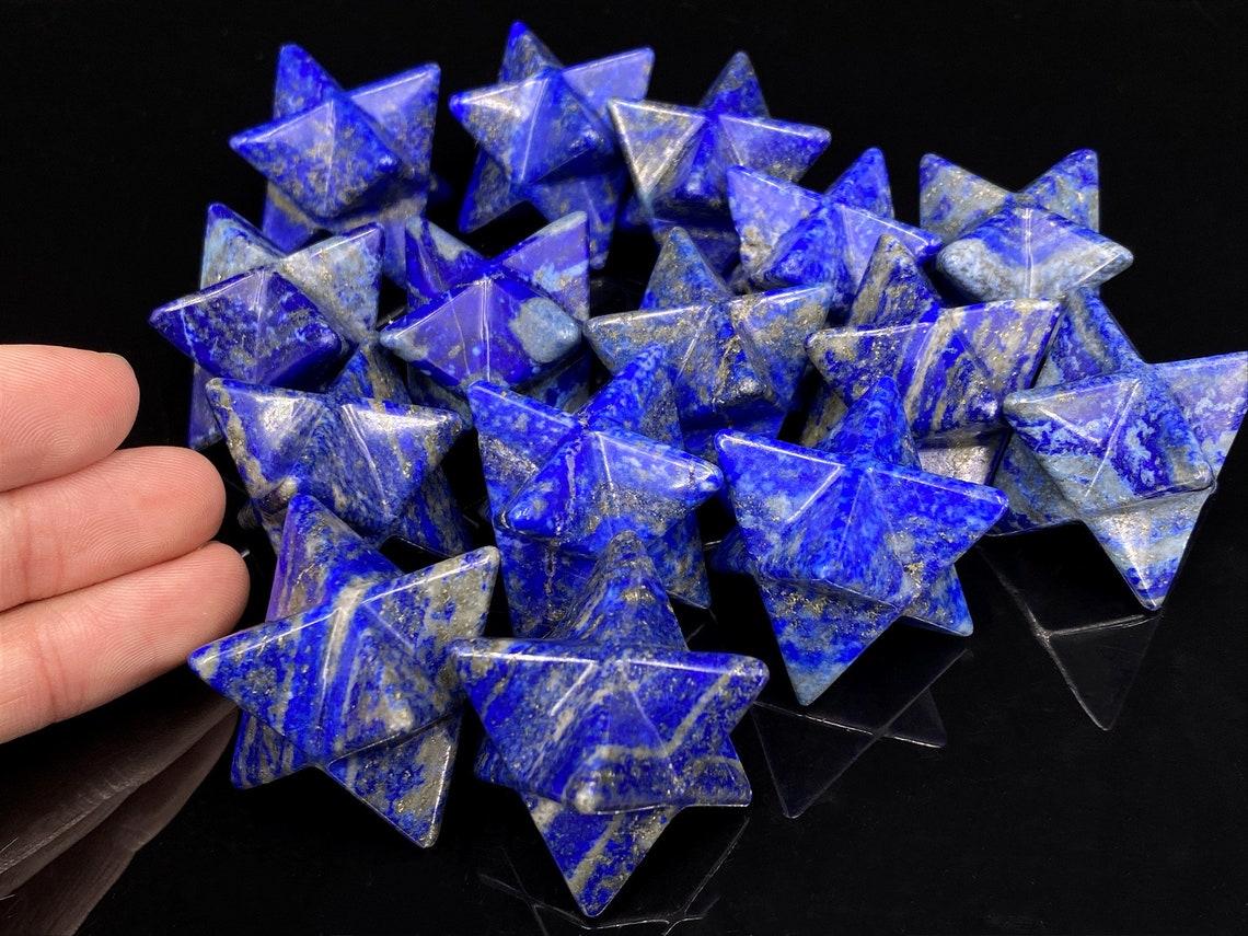 1pc Lapis lazuli jasper Merkaba star, sacred geometry star,