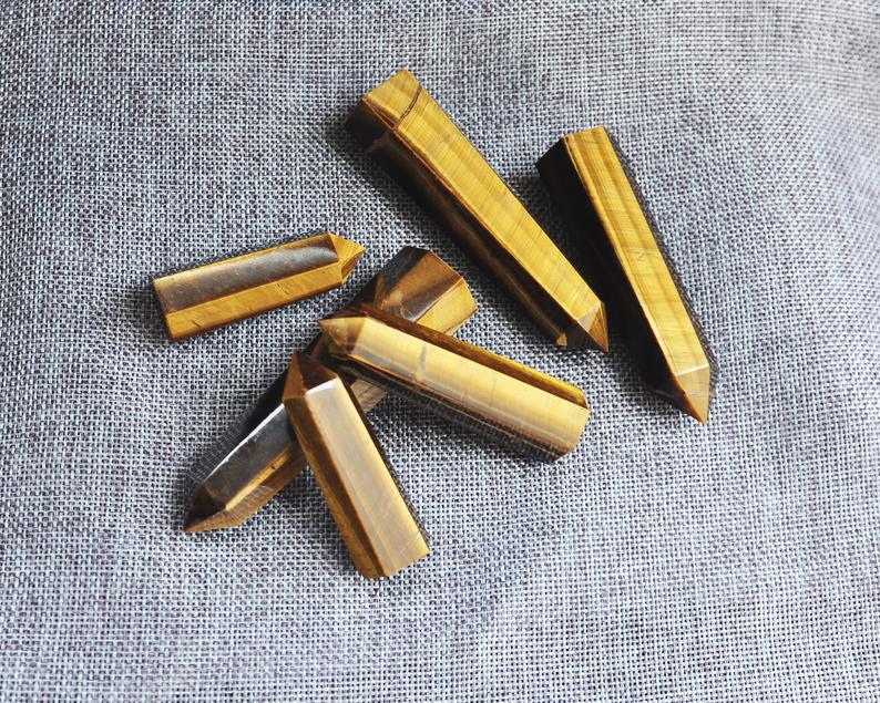 High Quality Crystal Tip Natural Tiger Eye Round
