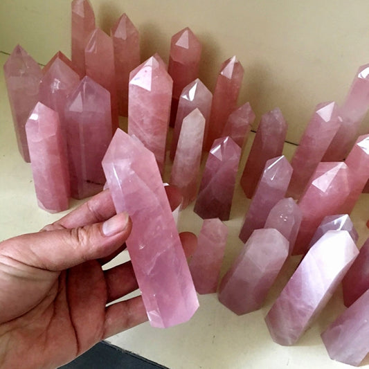 Rose quartz crystal Obelisk