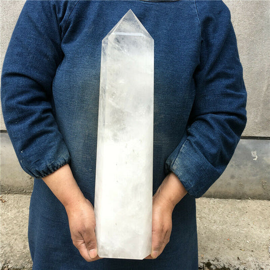 Natural Clear Quartz Crystal Obelisk Quartz Point Reiki Healing Energy