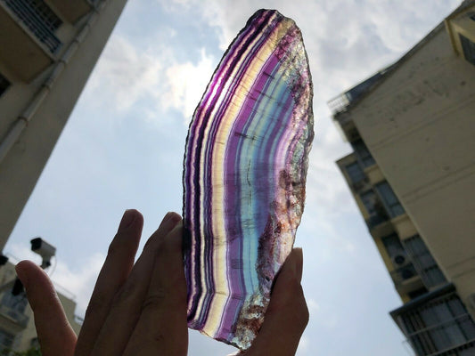 290G Natural multicolor fluorite crystal original stone specimens
