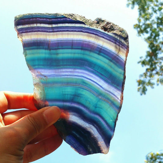 389G Natural multicolor fluorite crystal original stone specimens