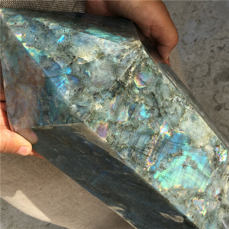 30KG Natural Labradorite Quartz Crystal obelisk Point Healing Wand Healing