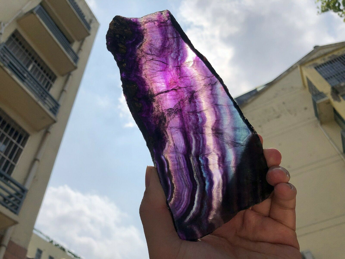 460G Natural multicolor fluorite crystal original stone specimens