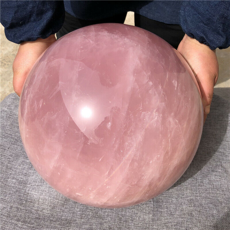 Natural pink rose Quartz Sphere Crystal ball rock Healing