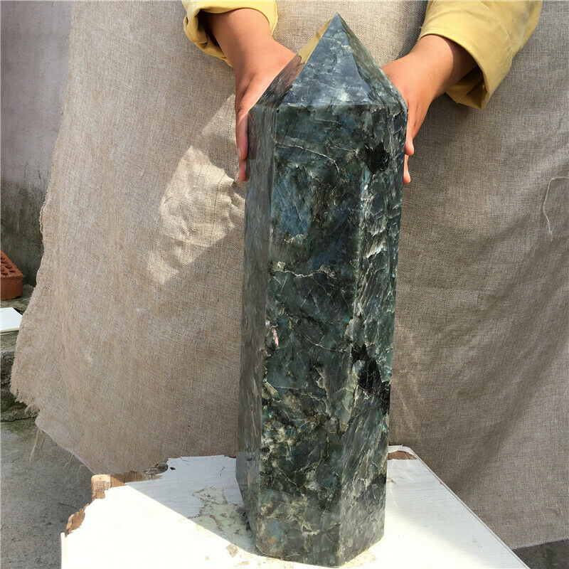 30KG Natural Labradorite Quartz Crystal obelisk Point Healing Wand Healing