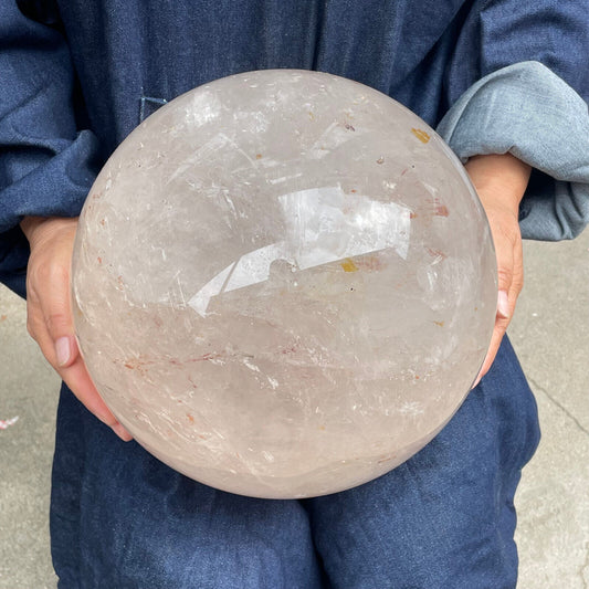 Natural clear rutile quartz sphere crystal ball Reiki healing