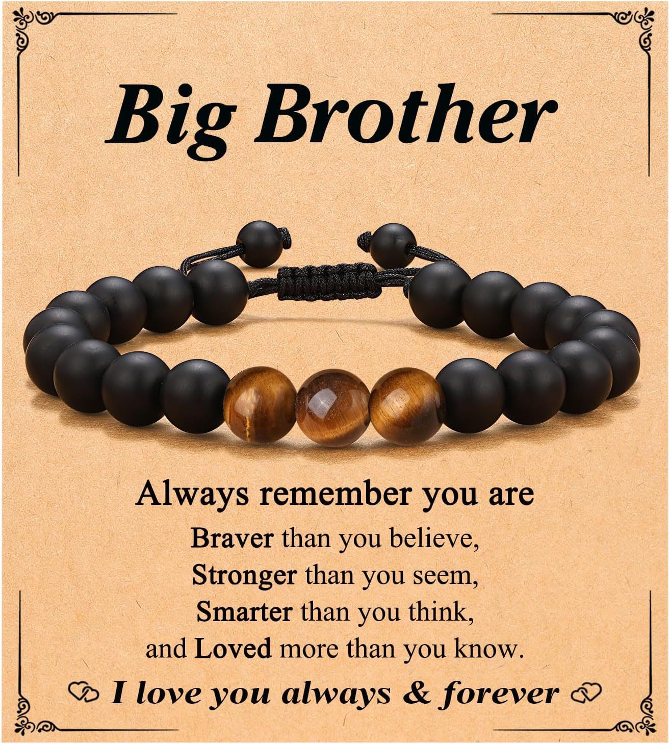 Birthday Gift Bracelet Christmas Father's Day Gift Accessories Tigereye Frosted Stone Men's Bracelet