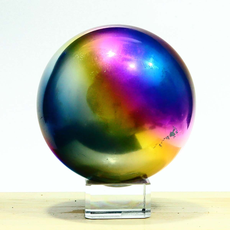 850g Natural Crystal Electroplated Rainbow Crystal Ball Quartz Sphere Healing
