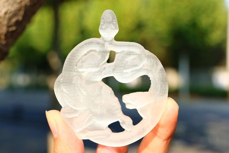 3.1" Hand Carved Natural Gypsum Medusa Reiki Crystal Skull Decor Crystal Gift 1x