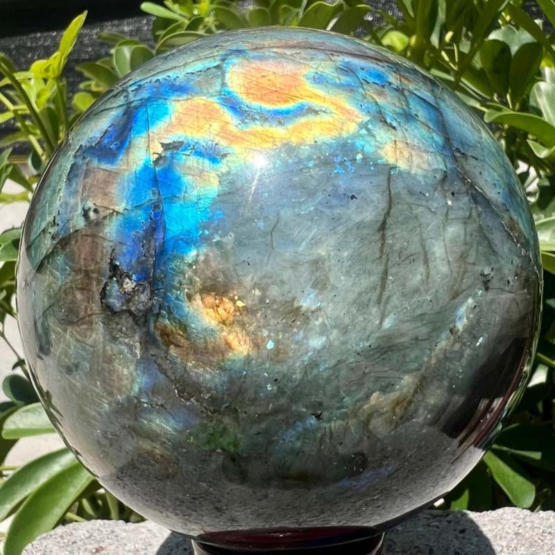 3.98LB Natural elongated quartz crystal energy healing ball