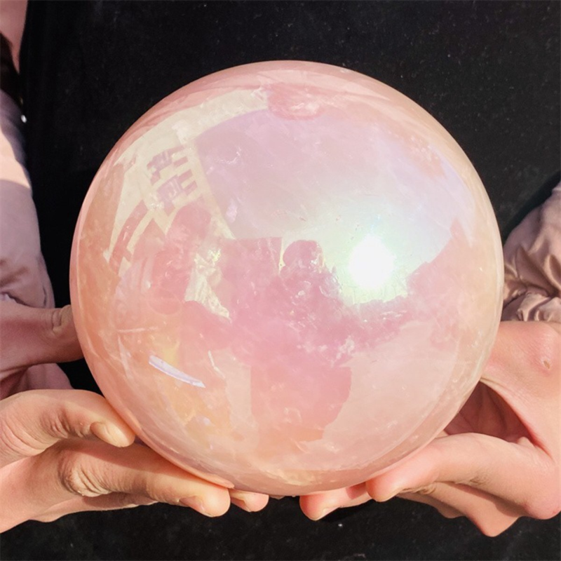 3930g Rose Crystal Ball Treasure electroplated Powder Healing Sphere