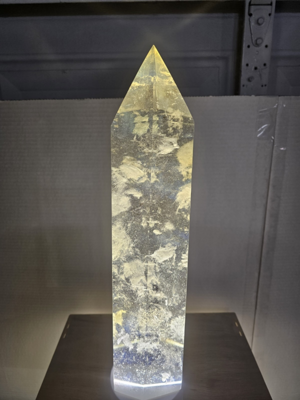 8.9LB 15" Huge Yellow Smelt Melting Quartz Crystal Point Tower Polished Healing