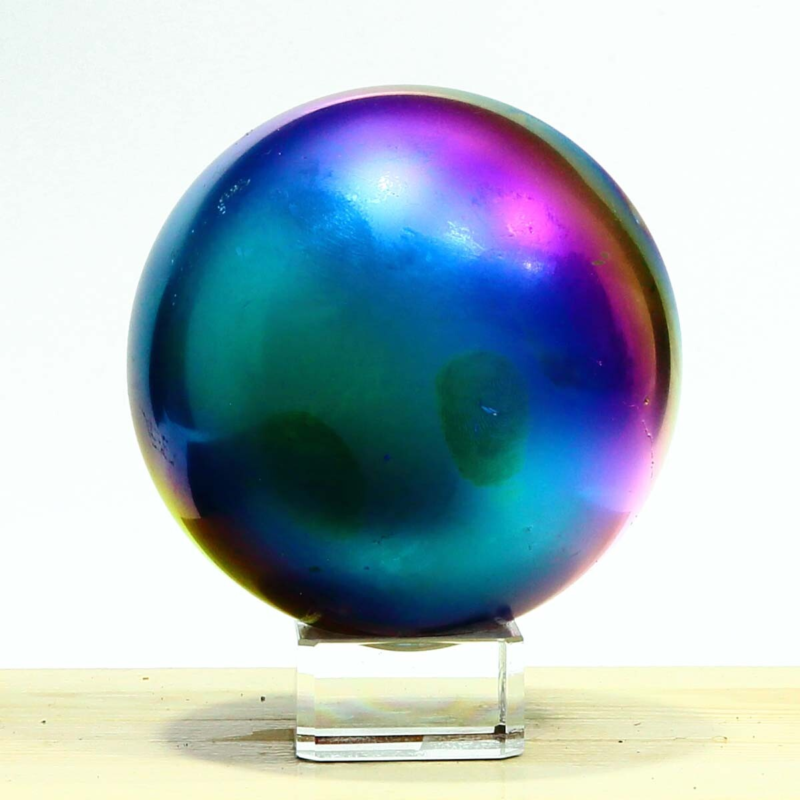 850g Natural Crystal Electroplated Rainbow Crystal Ball Quartz Sphere Healing