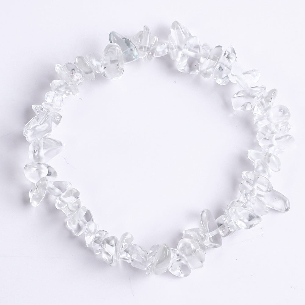 Natural Amethyst Pink Crystal Agate Gravel Bracelet Irregular Bracelet BohemianinsWind Elastic Bracelet