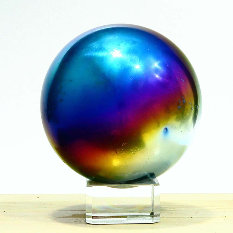 611g Natural Crystal Electroplated Rainbow Crystal Ball Quartz Sphere Healing