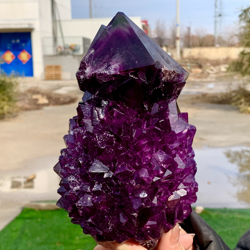 2.75LBNewly discovered Purple Potassium alum Octahedral Crystal Stunning Crystal